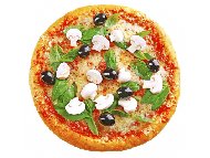 Рецепта Домашна пица с хрупкава коричка с гъби, кашкавал, маслини и босилек